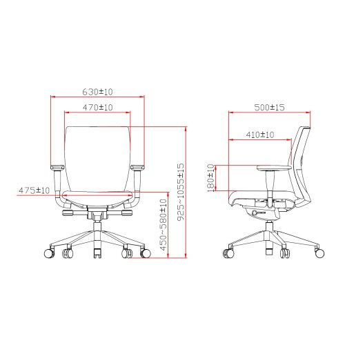 Bürostuhl mit Polsterrücken in schwarz