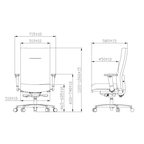 Ergonomischer Bürodrehstuhl belastbar bis 200 kg