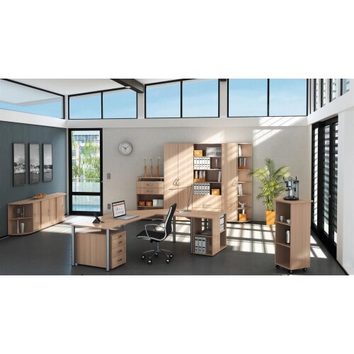 Schreibtisch Rundfuss Gestell, höhenverstellbar, 80 x 80 cm