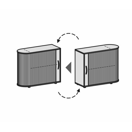 Querrollladenschrank abgerundet 2 Ordnerhöhen 100 cm breit
