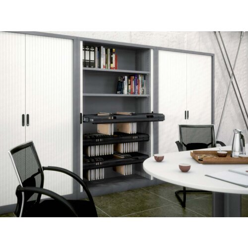 Stahl Lateralschrank, 4 Ordnerhöhen, Serie Select, in verschiedenen Breiten und Farben