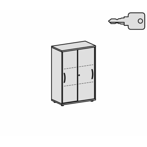Schiebetürenschrank 3 Ordnerhöhen 118 cm hoch 80 cm breit