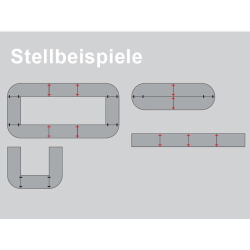 Design Klapptisch einseitig gerundet auf Rollen
