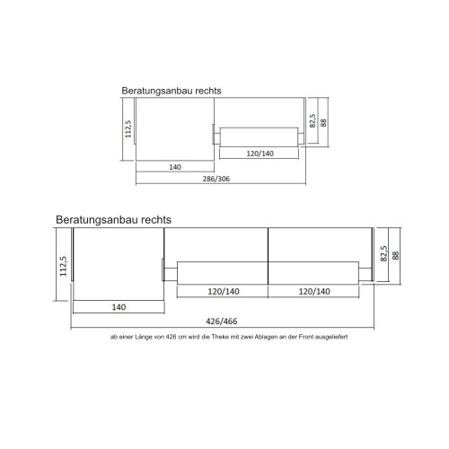 Empfangstheke mit Beratungsanbau