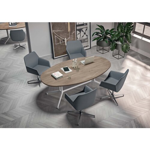 Besprechungstisch Oval mit Säulenfüssen