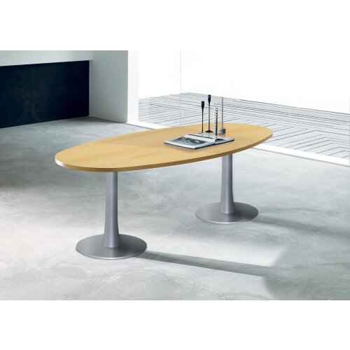 Besprechungstisch Oval mit Säulenfüssen