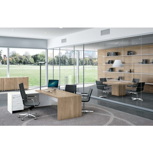 Schreibtisch Winkelkombination mit Container - Serie Davos