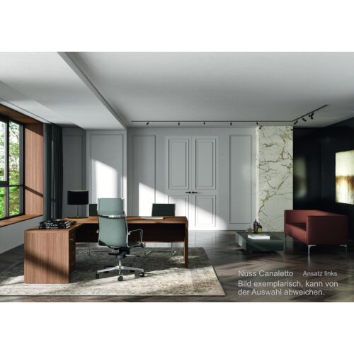 Schreibtisch Winkelkombination mit Container - Serie Davos