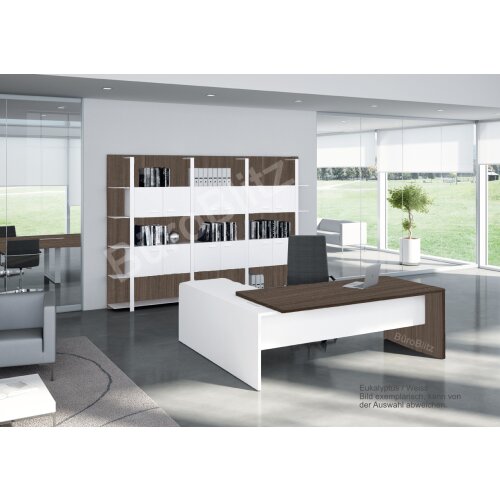 Schreibtisch Winkelkombination mit Container - Serie Davos