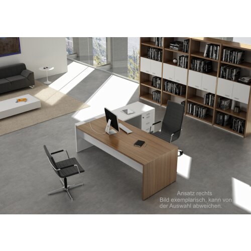 Schreibtisch Winkelkombination mit Container - Serie Davos