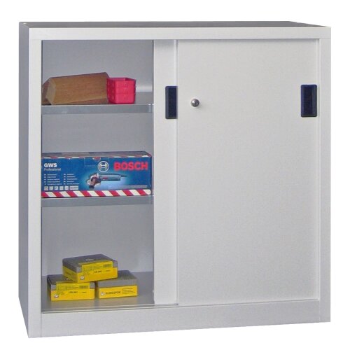 Stahl Schiebetürenschrank 100 cm hoch,  100cm breit,  60 cm tief