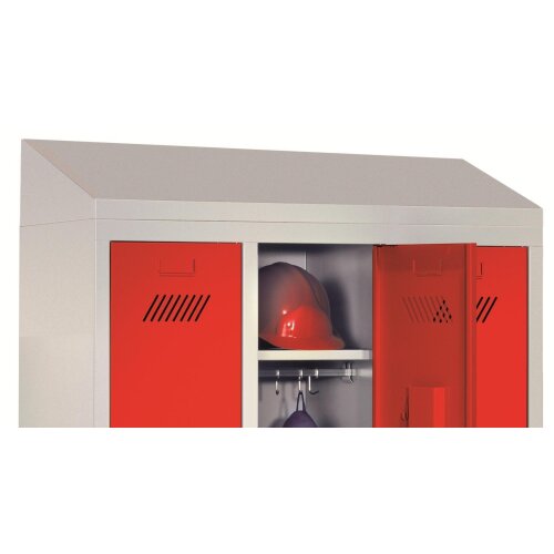 Schliessfachschrank 9 Fächer, Abteilbreite 400mm, auf Sockel