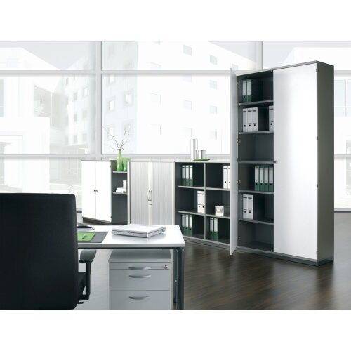 Garderobenschrank 6 Ordnerhöhen, 60 cm breit, Schloss links