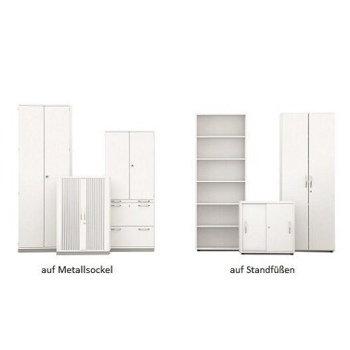 Aktenschrank 2 Ordnerhöhen, 40 cm breit, Schloss links