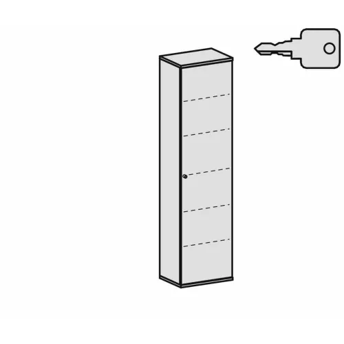 Aktenschrank 6 Ordnerhöhen, 60 cm breit, Schloss links