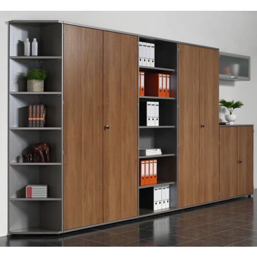 Aktenschrank 3 Ordnerhöhen, 40 cm breit, Schloss rechts