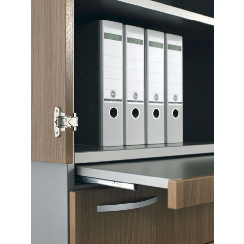 Aktenschrank 5 Ordnerreihen, mit Registerauszügen und Holztüren, 80 cm breit