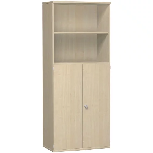 Aktenschrank 5 Ordnerreihen, mit Drehtüren und Regal, 80 cm breit