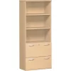 Aktenschrank 5 Ordnerreihen, mit 2x Registerauszügen und Regal, 80 cm breit