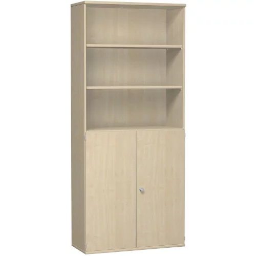 Aktenschrank 6 Ordnerreihen, mit Drehtüren und Regal, 100 cm breit