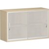 Schiebetürenschrank mit Glastüren, 2 Ordnerreihen, 120 cm breit
