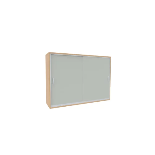 Schiebetürenschrank mit Glastüren, 3 Ordnerreihen, 160 cm breit