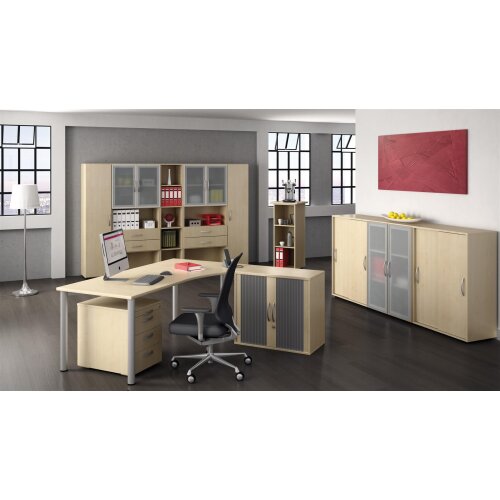 Schreibtisch Rundfuss, höhenverstellbar, 160x80 cm