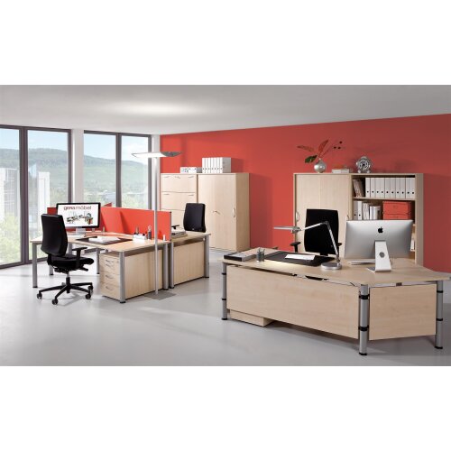 Schreibtisch Rundfuss, höhenverstellbar, 160x80 cm