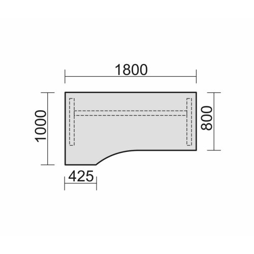 Schreibtisch  PC-Form links feste Höhe 180x 100 cm