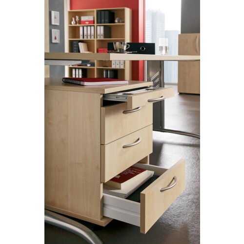 Rollcontainer mit 3+1 Schubladen, 58 cm Tief