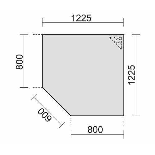 Verkettungsplatte Fünfeck 90°