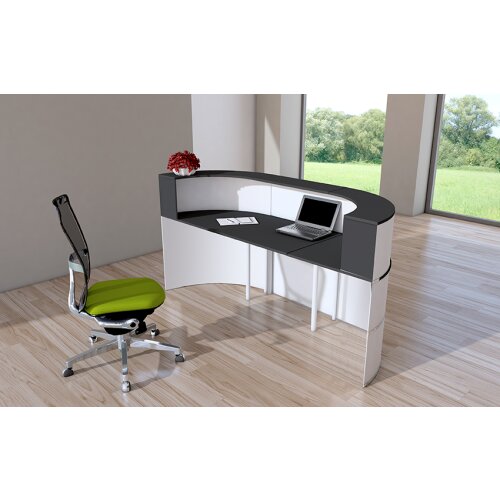 Empfangstheke weiss/ anthrazit 260 cm