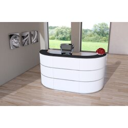 Empfangstheke weiss/ anthrazit 260 cm