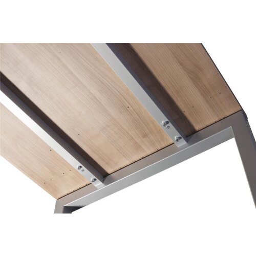 Schreibtisch höhenverstellbar mit Ringfuss 200 x 100 cm