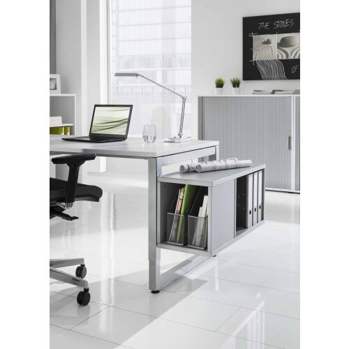 Schreibtisch höhenverstellbar mit Ringfuss 200 x 100 cm