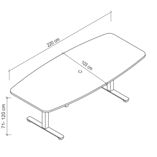 Konferenztisch elektrisch höhenverstellbar Eco