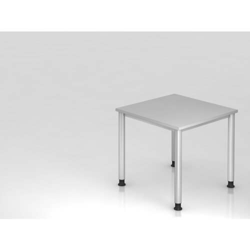 Schreibtisch 80 x 80 cm, Fuss Rundrohr, Dekor: Grau