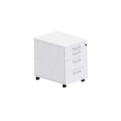 Rollcontainer 3 Schubladen + Utensilienauszug 60 cm tief Grau