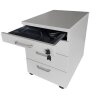 Rollcontainer 3 Schubladen + Utensilienauszug 60 cm tief Grau