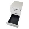 Rollcontainer 3 Schubladen + Utensilienauszug 60 cm tief Grau