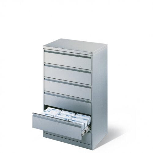 Karteikartenschrank DIN A4 quer, 4 Schubladen einbahnig