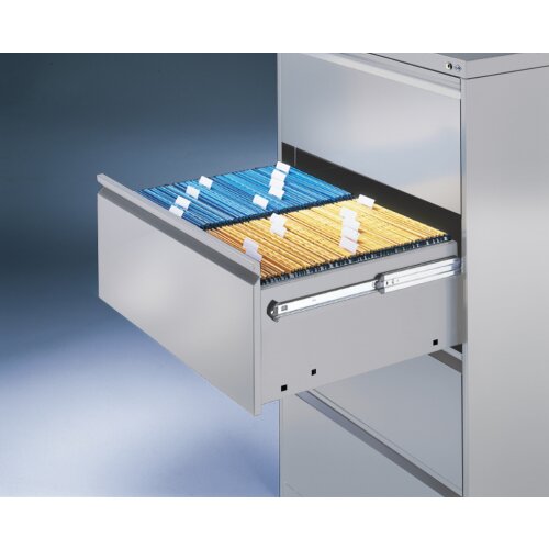 Karteikartenschrank DIN A4 quer, 4 Schubladen zweibahnig