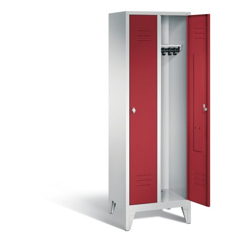 Spind Classic auf Füßen, 2 Abteile, Abteilbreite 300mm