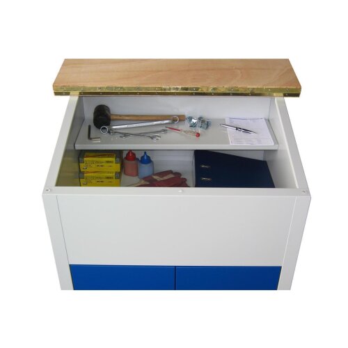 Stehpult  mit integriertem Schrank und 2 Fachböden