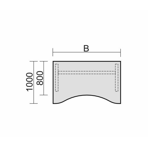 Schreibtisch Ergonomieform 160cm, C-Fuß Gestell höhenverstellbar