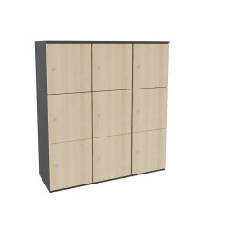 Schliessfachschrank Holz 3 Abteile, 3 Fächer...