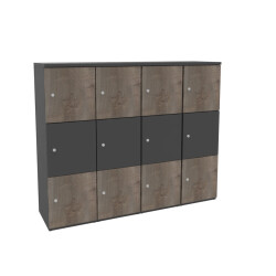 Schliessfachschrank Holz 4 Abteile, 3 Fächer...