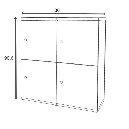 Schliessfachschrank Holz 2 Abteile, 2 Fächer übereinander, Türen ohne Briefschlitz