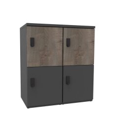 Schliessfachschrank Holz 2 Abteile, 2 Fächer...