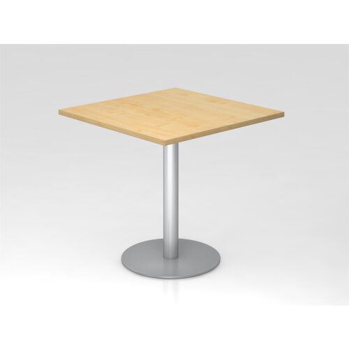 Besprechungstisch rechteckig 80x80cm, Rundfuss silber oder chrom